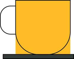 Icon of flat cup in yellow color. vector