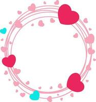 Hearts decorated rounded frame. vector