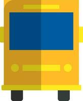 Bus icon in blue and yellow color with half shadow. vector