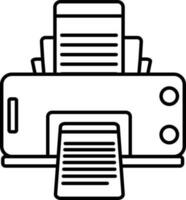 Isolated illustrtation of printer icon in line art. vector