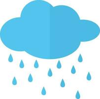 Cloud rainy icon with blue color in half shadow. vector