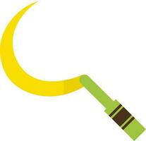 Scythe icon in color for agriculture in half shadow. vector