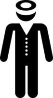 Illustration of male bellhop in standing pose. vector