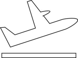 Icon of take off airplane in flat style. vector