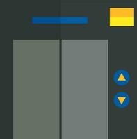 Isolated elevator icon in colorful flat style with half shadow. vector