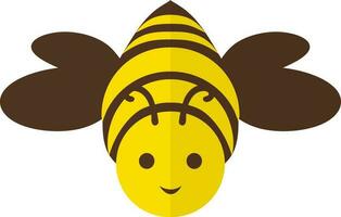 Illustration of cute honey bee with flying style in half shadow. vector