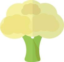 Illustration of tree icon for ecology concept in half shadow. vector