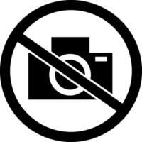 Icon of no camera use or no photo sign. vector