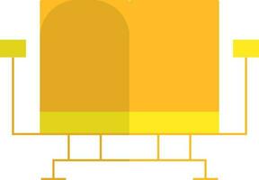 Illustration of chair in flat style with yellow color. vector