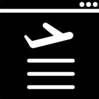 Online airline service web page glyph icon. vector