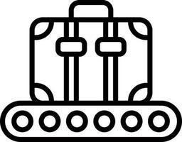 Baggage conveyor belt icon in flat style. vector