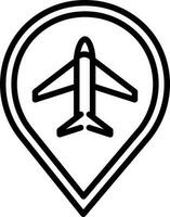 Vector illustration of aircraft location pin icon.