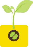 creciente de un planta en amarillo maceta icono. vector