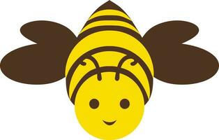 ilustración de linda miel abeja con volador estilo. vector