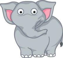 Elephant cute cartoon character. vector