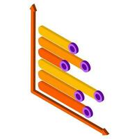 3D column infographic graph. vector