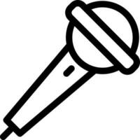 Isolated microphone icon in line art. vector