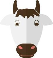 imagen de vaca cabeza en aislado en medio sombra. vector