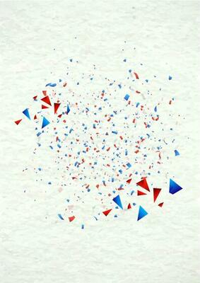 Grungy background with confetti.