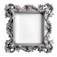 zilver kader overladen realistisch clip art ai gegenereerd png