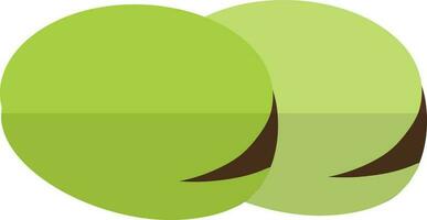 Illustration of two seed icon in green color in half shadow. vector