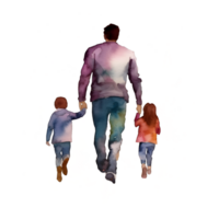 Fathers Day Parent Child Watercolor Clipart png