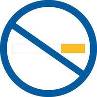 firmar de No de fumar en plano estilo. vector