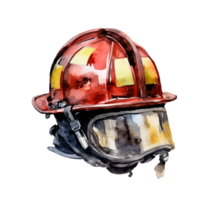 Feuerwehrmann Helm Aquarell Clip Art ai generiert png