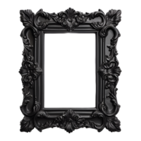 Preto quadro, Armação ornamentado realista clipart ai gerado png