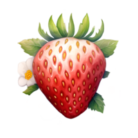 fresa acuarela clipart ai generado png