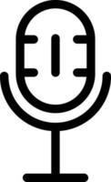 Isolated microphone icon in line art. vector