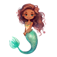 sirena acuarela clipart ai generado png