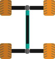 Orange and black chassis icon. vector