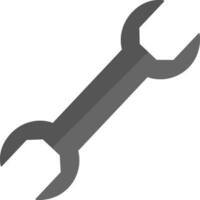 Isolated grey wrench on white background. vector