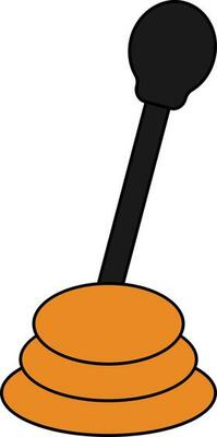 Gear stick in orange and black color.