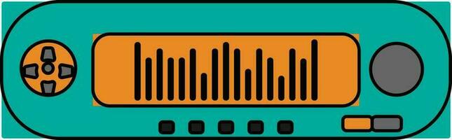 Isolated auto radio made by green and orange color. vector