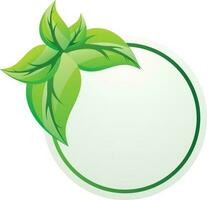 Beautiful circular frame with glossy leaves. vector