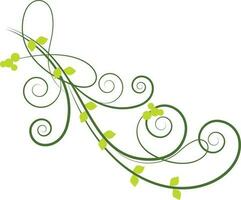 Abstract floral design in green color. vector