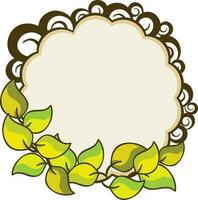 Circular frame design decorated with leaves. vector