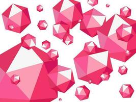 3D pink polygonal abstract elements. vector