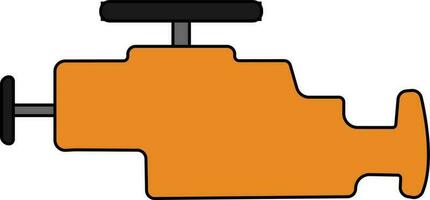 Black and orange engine icon. vector