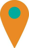 Blank map pointer in orange and green color. vector
