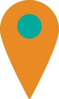 Blank map pointer in orange and green color. vector