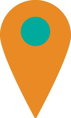 Blank map pointer in orange and green color.