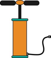 Orange and black air pump on white background. vector