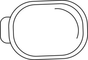 Black line art illustration of a side mirror. vector