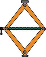 Auto jack in orange and green color. vector