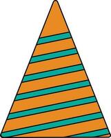 Traffic cone in orange and green color. vector