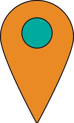 Blank map pointer in orange and green color.