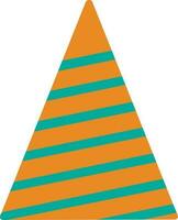 Traffic cone in orange and green color. vector